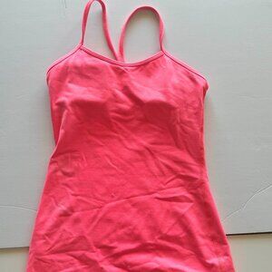 Lululemon Bright Pink Racer Back Tank with Shelf Bra